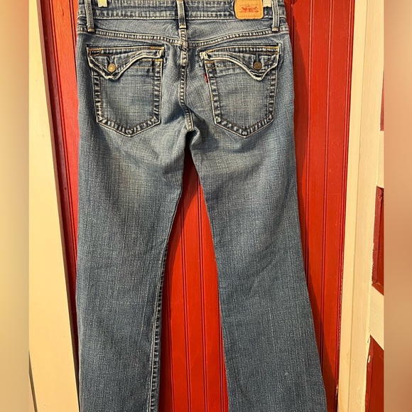Vintage Levi's Blue Flare & Wide Leg Jeans 524 Too Super Low Size 11M - Picture 3 of 7